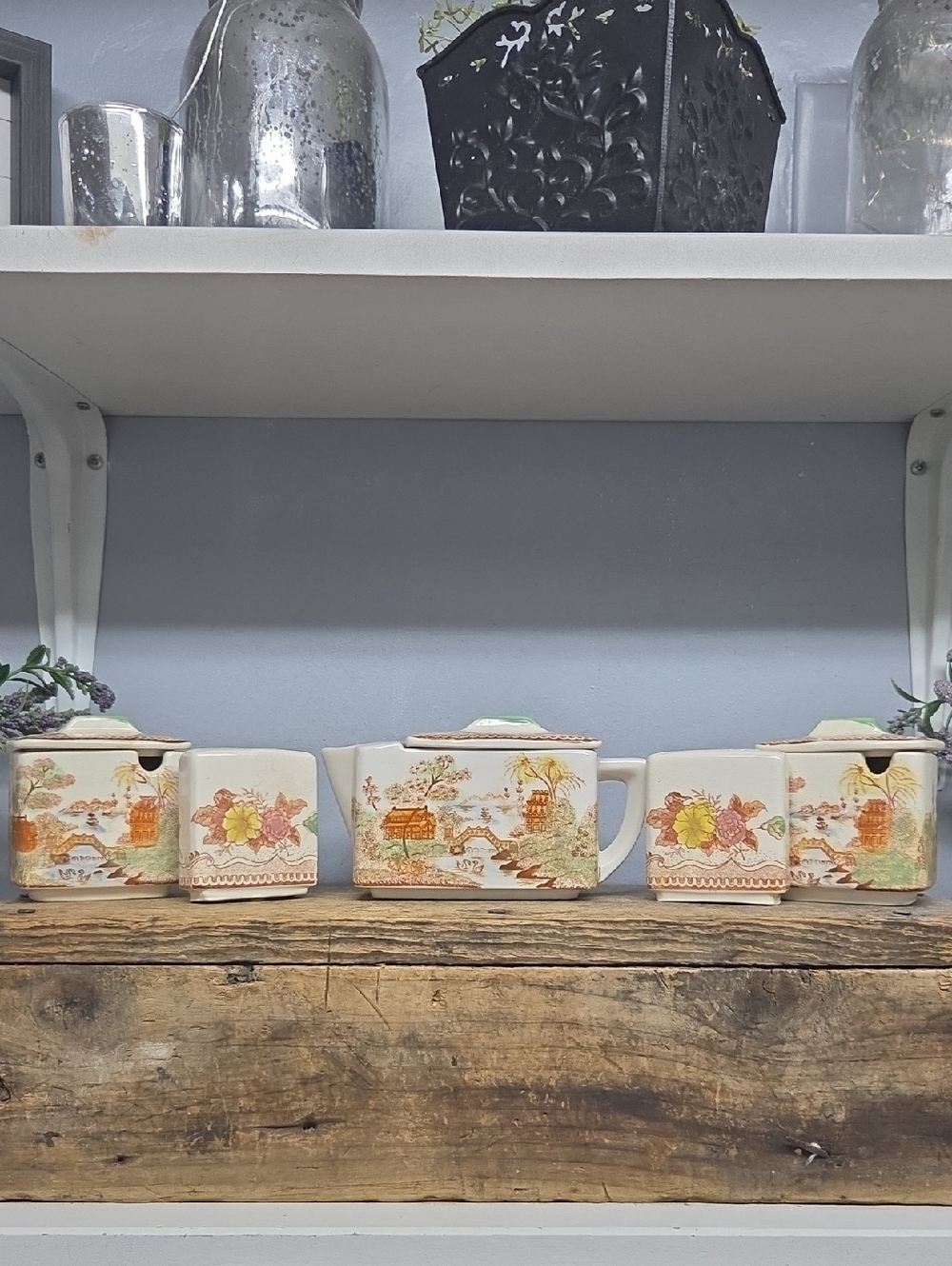 Vintage Brown & Richie Oriental Garden Condiment Set